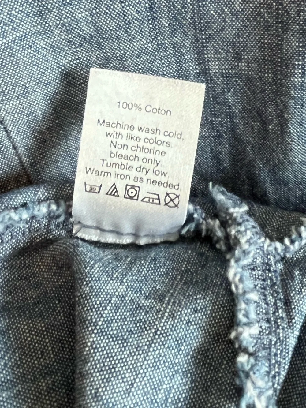 Crew Chambray Tie-Sleeve Ruffle Faux Wrap Dress Size 14 | 100% Cotton Denim Blue